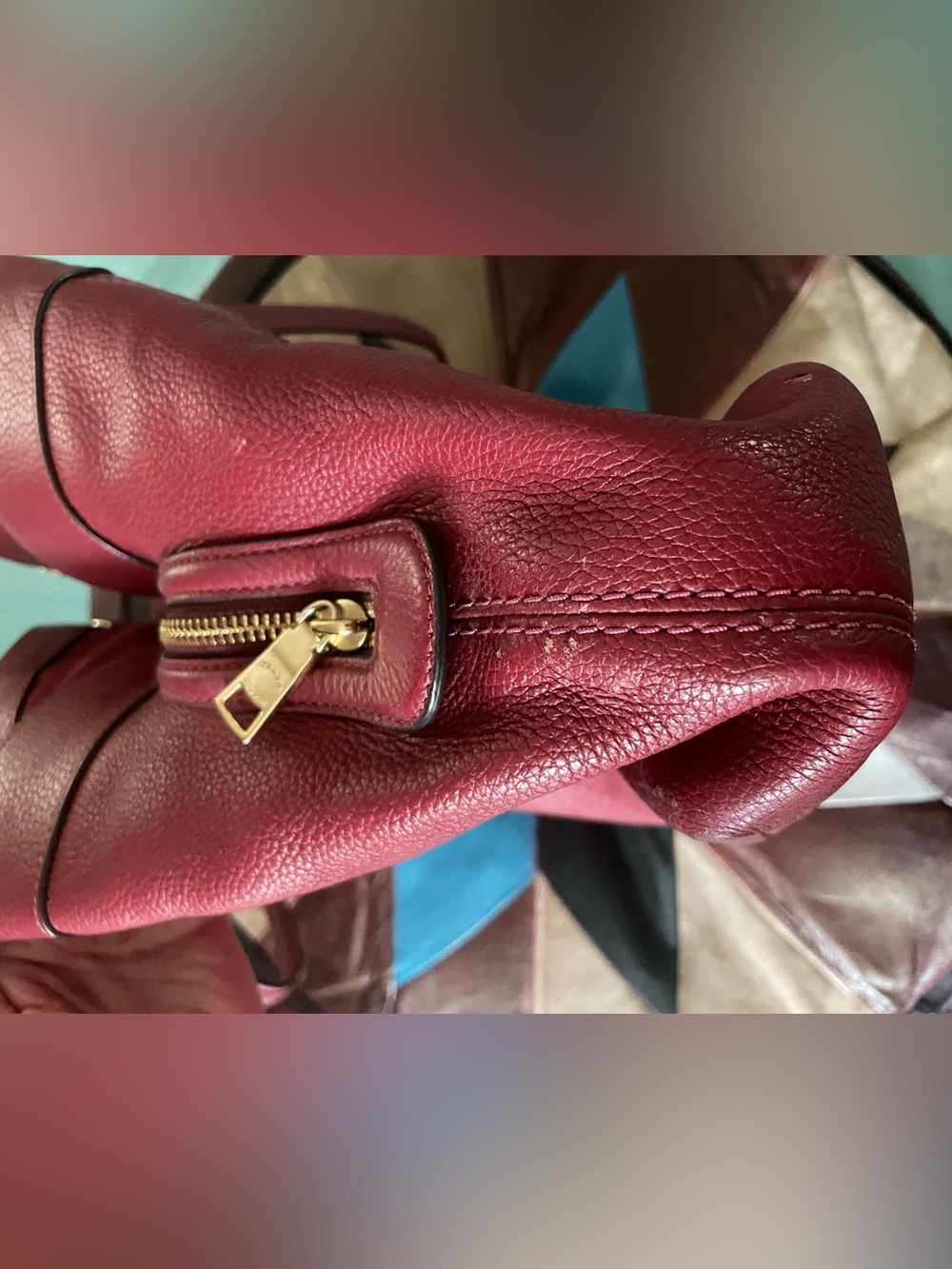 Gorgeous Coach Pebbled Leather Bag Purse In EUC - Picture 8 of 16